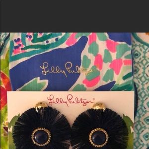 Lilly Pulitzer Navy Fan Earrings